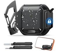 MoKo Funda para AirPods 4 con Cierre - Resistente al Agua IP68 y Protección de Grado Militar, Funda Protectora Rígida a Prueba de Caídas para Earpods 4 con Llavero, Kit de Limpieza, Negro