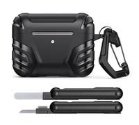 MoKo Funda para AirPods Pro 3 (2025), Funda Cool Armor para Apple AirPods Pro de 3.ª Generación, Funda Protectora Totalmente Sellada con Kit de Limpieza y Llavero, Negro