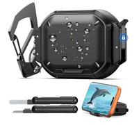 MoKo Funda para AirPods Pro 3 con Cierre y Gancho Metálico - Resistencia al Agua IP68 y Protección de Grado Militar, Funda Protectora Resistente para AirPods Pro 3.ª Gen con Kit de Limpieza, Negro