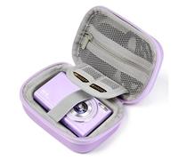 MoKo Funda para Cámara Digital Kodak PIXPRO FZ55/FZ45/CAMKORY DC403 FHD 1080P/Canon IXUS 285 HS/STUOGYUM DC402-AF, Pequeño y Lindo Estuche de Viaje con Ranuras para Tarjetas SD, Morado