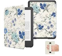 MoKo Funda para Ebook Reader 6"(11ªGeneración-2024/2022), Funda Ligera con Correa de Mano Auto Sueño/Estela para e-Reader 11ª Gen 2024,No Apto Kobo Aura 2/Remarkable, Blanco/Azul