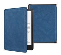 MoKo Funda para el Nuevo eBook de 7" 12ª Generación 2024, Funda Protectora Ligera de PU con Auto Sueño/Estela para E-Reader de 7 Pulgadas, No Apto con TCL Remarkable Kobo, Sarga Vintage Azul