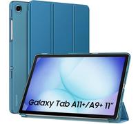 MoKo Funda para Galaxy Tab A11 Plus/A11+/A9+ 11 Pulgadas 2025/2023, Funda Inteligente Protectora con Carcasa Traslúcida de PC Duro para Galaxy Tab A11+/A9 Plus, Auto Activación/Reposo, Pavo Azul Real