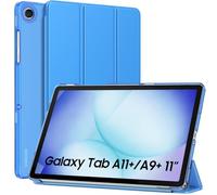 MoKo Funda para Galaxy Tab A11 Plus/A11+/A9+ 11 Pulgadas 2025/2023, Funda Inteligente Protectora con Carcasa Traslúcida de PC Duro para Galaxy Tab A11+/A9 Plus, Auto Activación/Reposo, Ola Azul
