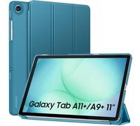 MoKo Funda para Galaxy Tab A11 Plus/A11+/A9+ 11 Pulgadas 2025/2023, Funda Inteligente Protectora con Carcasa Traslúcida de PC Duro para Galaxy Tab A11+/A9 Plus, Auto Activación/Reposo, Azul Francés