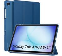 MoKo Funda para Galaxy Tab A11 Plus/A11+/A9+ 11 Pulgadas 2025/2023, Funda Inteligente Protectora con Carcasa Traslúcida de PC Duro para Galaxy Tab A11+/A9 Plus, Auto Activación/Reposo, Azul Oscuro