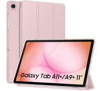 MoKo Funda para Galaxy Tab A11 Plus/A11+/A9+ 11 Pulgadas 2025/2023, Funda Inteligente Protectora con Carcasa Traslúcida de PC Duro para Galaxy Tab A11+/A9 Plus, Auto Activación/Reposo, Rosa Clara