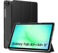 MoKo Funda para Galaxy Tab A11+ Plus/A9+ 11 Pulgadas 2025/2023, Funda Inteligente Protectora con Carcasa Traslúcida de PC Duro para Galaxy Tab A11+/A9 Plus, Auto Activación/Reposo, Negro