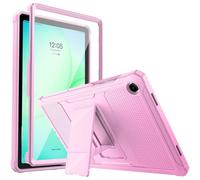 MoKo Funda para Galaxy Tab A11+ Plus/A9+ 11 Pulgadas 2025/2023 - Shockproof Híbrido Resistente Smart Cover Case para Choque con Protector de Pantalla Incorporado, Flor Rosa