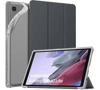 MoKo Funda para Galaxy Tab A7 Lite 8.7 2021, Carcasa Delgada Protectora TPU con Soporte Plegable Cubierta Trasera Translúcida Auto Activación/Reposo, Gris Espacial