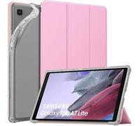 MoKo Funda para Galaxy Tab A7 Lite 8.7 2021, Carcasa Delgada Protectora TPU con Soporte Plegable Cubierta Trasera Translúcida Auto Activación/Reposo, Flor Rosa