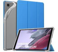 MoKo Funda para Galaxy Tab A7 Lite 8.7 2021, Carcasa Delgada Protectora TPU con Soporte Plegable Cubierta Trasera Translúcida Auto Activación/Reposo, Ola Azul