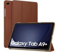 MoKo Funda para Galaxy Tab A9+/A9 Plus 11 Pulgadas 2023, Funda Inteligente Protectora con Carcasa Traslúcida de PC Duro para Tab A9 Plus Tableta(SM-X210/X216/X218), Auto Activación/Reposo, Marrón