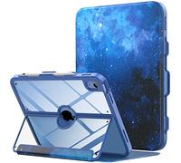 MoKo Funda para iPad 10ª Generación 2022 con Soporte para Lápiz, iPad 10,9 pulgadas Carcasa 2022, Protector de Pantalla Incorporado, Soporte Multiángulo, Auto Activación/Reposo, Noche de Estrella Azul