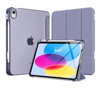 MoKo Funda para iPad 11 Pulgadas (A16) 11.ª Generación 2025, Funda iPad 10.ª Gen 10,9" 2022 con Portalápices, Funda 10 Gen Ligera y Delgada con Soporte Trifold y Cascara Traslúcida PC, Púrpura Niebla