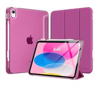 MoKo Funda para iPad 11 Pulgadas (A16) 11.ª Generación 2025, Funda iPad 10.ª Gen 10,9" 2022 con Portalápices, Funda 10 Gen Ligera y Delgada con Soporte Trifold y Cascara Traslúcida PC, Fucsia