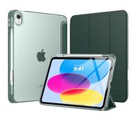 MoKo Funda para iPad 11 Pulgadas (A16) 11.ª Generación 2025, Funda iPad 10.ª Gen 10,9" 2022 con Portalápices, Funda 10 Gen Ligera y Delgada con Soporte Trifold y Cascara Traslúcida PC,Verde Noche