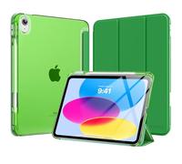 MoKo Funda para iPad 11 Pulgadas (A16) 11.ª Generación 2025, Funda iPad 10.ª Generación 10,9 Pulgadas 2022 con Portalápices, Ligera y Delgada con Soporte Trifold y Cascara Traslúcida PC, Verde Bosque