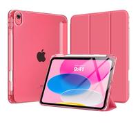MoKo Funda para iPad 11 Pulgadas (A16) 11.ª Generación 2025, Funda iPad 10.ª Gen 10,9" 2022 con Portalápices, Funda10 Gen Ligera y Delgada con Soporte Trifold y Cascara Traslúcida PC, Sandía Rosa