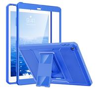 MoKo Funda para iPad 9.7 2018/2017, iPad 6.a Generación/iPad 5.a Generación - Anti-Rasguños Híbrido Resistente con Protector de Pantalla Incorporado & Soporte para iPad 9.7 Pulgada, Ola Azul