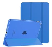 MoKo Funda para iPad 9ª Generación 2021/iPad 8ª Generación 2020/7ª Gen 2019, iPad 10.2 Case, Ultra Delgada Cubierta Soporte Plegable Estuche Inteligente Trasera Transparente, Azul Zafiro
