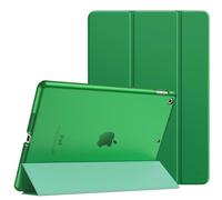 MoKo Funda para iPad 9ª Generación 2021/iPad 8ª Generación 2020/7ª Gen 2019, iPad 10.2 Case, Ultra Delgada Cubierta Soporte Plegable Estuche Inteligente Trasera Transparente, Bosque Verde