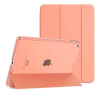 MoKo Funda para iPad 9ª Generación 2021/iPad 8ª Generación 2020/7ª Gen 2019, iPad 10.2 Case, Ultra Delgada Cubierta Soporte Plegable Estuche Inteligente Trasera Transparente, Albaricoque Naranja