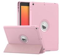 MoKo Funda para iPad 9ª Generación 2021 / iPad 8ª Generación 2020 / iPad 7ª Gen 2019 con Soporte para Lápiz, iPad 10,2 Funda con Cascara TPU Blanda con Soporte, Auto Activación/Reposo, Rosa