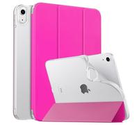 MoKo Funda para iPad (A16) 11.ª Generación 11 Pulgadas 2025/10ª Gen 10,9" 2022, iPad Carcasa Delgada Protectora TPU con Soporte Cubierta Trasera Translúcida Auto Activación/Reposo, Pitaya Roja
