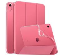 MoKo Funda para iPad (A16) 11.ª Generación 11 Pulgadas 2025/10ª Gen 10,9" 2022, iPad Carcasa Delgada Protectora TPU con Soporte Cubierta Trasera Translúcida Auto Activación/Reposo, Rojo Sandía