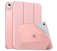 MoKo Funda para iPad (A16) 11.ª Generación 11 Pulgadas 2025/10ª Gen 10,9 Pulgadas 2022, iPad Carcasa Delgada Protectora TPU con Soporte Cubierta Trasera Translúcida, Oro Rosa