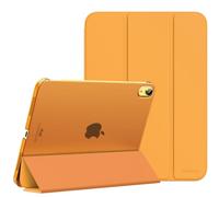 MoKo Funda para iPad (A16) 11ª Generación 2025 11 Pulgadas, iPad 10ª Generación 2022 10,9 Pulgadas Carcasa Trasera Translúcida Cubierta Delgada de PC con Soporte Plegable, Papaya