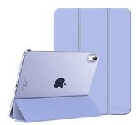 MoKo Funda para iPad (A16) 11ª Generación 2025 11 Pulgadas, iPad 10ª Generación 2022 10,9 Pulgadas Carcasa Trasera Translúcida Cubierta Delgada de PC con Soporte Plegable, Púrpura Lavanda