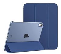 MoKo Funda para iPad (A16) 11ª Generación 2025 11 Pulgadas, iPad 10ª Generación 2022 10,9 Pulgadas Carcasa Trasera Translúcida Delgada de PC Soporte Plegable Cubierta, Azul Marino