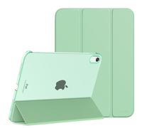 MoKo Funda para iPad (A16) 11ª Generación 2025 11 Pulgadas, iPad 10ª Generación 2022 10,9 Pulgadas Carcasa Trasera Translúcida Cubierta Delgada de PC con Soporte Plegable, Verde