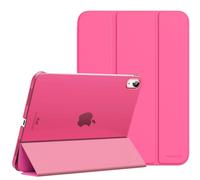 MoKo Funda para iPad 10ª Generación 2022 10,9 Pulgadas, Carcasa Trasera Translúcida Delgada de PC Soporte Plegable Cubierta con Auto Activación/Reposo para iPad 10ª Gen 10,9" 2022, Rosa Persa