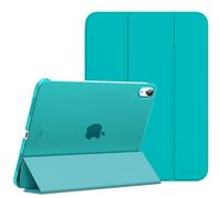 MoKo Funda para iPad 10ª Generación 2022 10,9 Pulgadas, Carcasa Trasera Translúcida Delgada de PC Soporte Plegable Cubierta con Auto Activación/Reposo para iPad 10ª Gen 10,9" 2022, Pagoda Azul