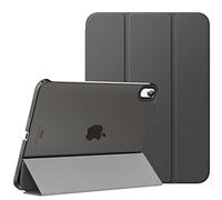 MoKo Funda para iPad (A16) 11ª Generación 2025 11 Pulgadas, iPad 10ª Generación 2022 10,9 Pulgadas Carcasa Trasera Translúcida Cubierta Delgada de PC con Soporte Plegable, Gris Espacial