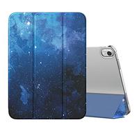 MoKo Funda para iPad (A16) 11ª Generación 2025 11 Pulgadas, iPad 10ª Generación 2022 10,9 Pulgadas Carcasa Trasera Translúcida Cubierta Delgada de PC con Soporte Plegable, Noche de Estrella Azul