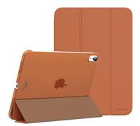 MoKo Funda para iPad (A16) 11ª Generación 2025 11 Pulgadas, iPad 10ª Generación 2022 10,9 Pulgadas Carcasa Trasera Translúcida Cubierta Delgada de PC con Soporte Plegable, Cafe Oscuro