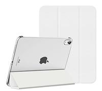 MoKo Funda para iPad (A16) 11ª Generación 2025 11 Pulgadas, iPad 10ª Generación 2022 10,9 Pulgadas Carcasa Trasera Translúcida Cubierta Delgada de PC con Soporte Plegable, Blanco