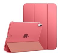 MoKo Funda para iPad (A16) 11ª Generación 2025 11 Pulgadas, iPad 10ª Generación 2022 10,9 Pulgadas Carcasa Trasera Translúcida Cubierta Delgada de PC con Soporte Plegable, Guayaba Color