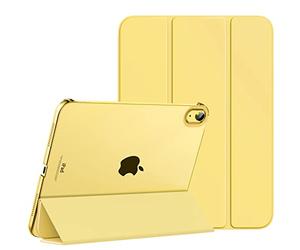 MoKo Funda para iPad (A16) 11ª Generación 2025 11 Pulgadas, iPad 10ª Generación 2022 10,9 Pulgadas Carcasa Trasera Translúcida Cubierta Delgada de PC con Soporte Plegable, Amarillo Claro