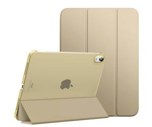 MoKo Funda para iPad (A16) 11ª Generación 2025 11 Pulgadas, iPad 10ª Generación 2022 10,9 Pulgadas Carcasa Trasera Translúcida Cubierta Delgada de PC con Soporte Plegable, Arcilla