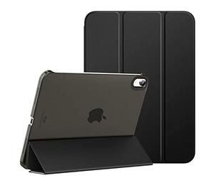 MoKo Funda para iPad (A16) 11ª Generación 2025 11 Pulgadas, iPad 10ª Generación 2022 10,9 Pulgadas Carcasa Trasera Translúcida Cubierta Delgada de PC con Soporte Plegable, Negro