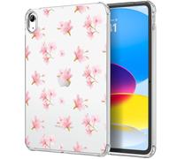 MoKo Funda para iPad (A16) 11ª Generación 2025 11 Pulgadas, iPad 10ª Generación 2022 10,9 Pulgadas de TPU Suave y Ligero, Cubierta Ultra Transparente Antichoque para Tableta, Flores Rosas