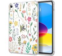 MoKo Funda para iPad (A16) 11ª Generación 2025 11 Pulgadas, iPad 10ª Generación 2022 10,9 Pulgadas de TPU Suave y Ligero, Cubierta Ultra Transparente Antichoque para Tableta, Flor Clara