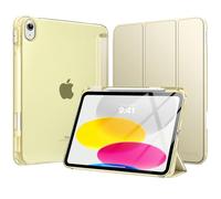 MoKo Funda para iPad 11 Pulgadas (A16) 11.ª Generación 2025, Funda iPad 10.ª Gen 10,9" 2022 con Portalápices, Funda 10 Gen Ligera y Delgada con Soporte Trifold y Cascara Traslúcida PC, Champán Oro