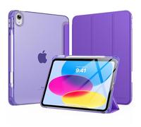 MoKo Funda para iPad (A16) de 11ª generación de 11 pulgadas 2025, funda para iPad de 10.9 pulgadas 2022 con soporte para lápices, funda protectora delgada y ligera con carcasa trasera translúcida de