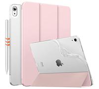MoKo Funda para iPad Air 11 Pulgadas 7ª/6ª Generación, M3/M2 2025/2024, iPad Air 5ª/4ª Gen 10,9" 2022/2020, Funda Trasera Translúcida Esmerilada TPU Blando, Auto Activación/Reposo,Rosa Clara